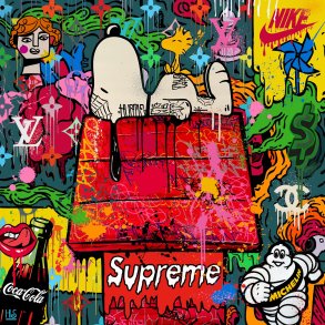 Just do it Later, 80x80cm, giclee af Helt Sort