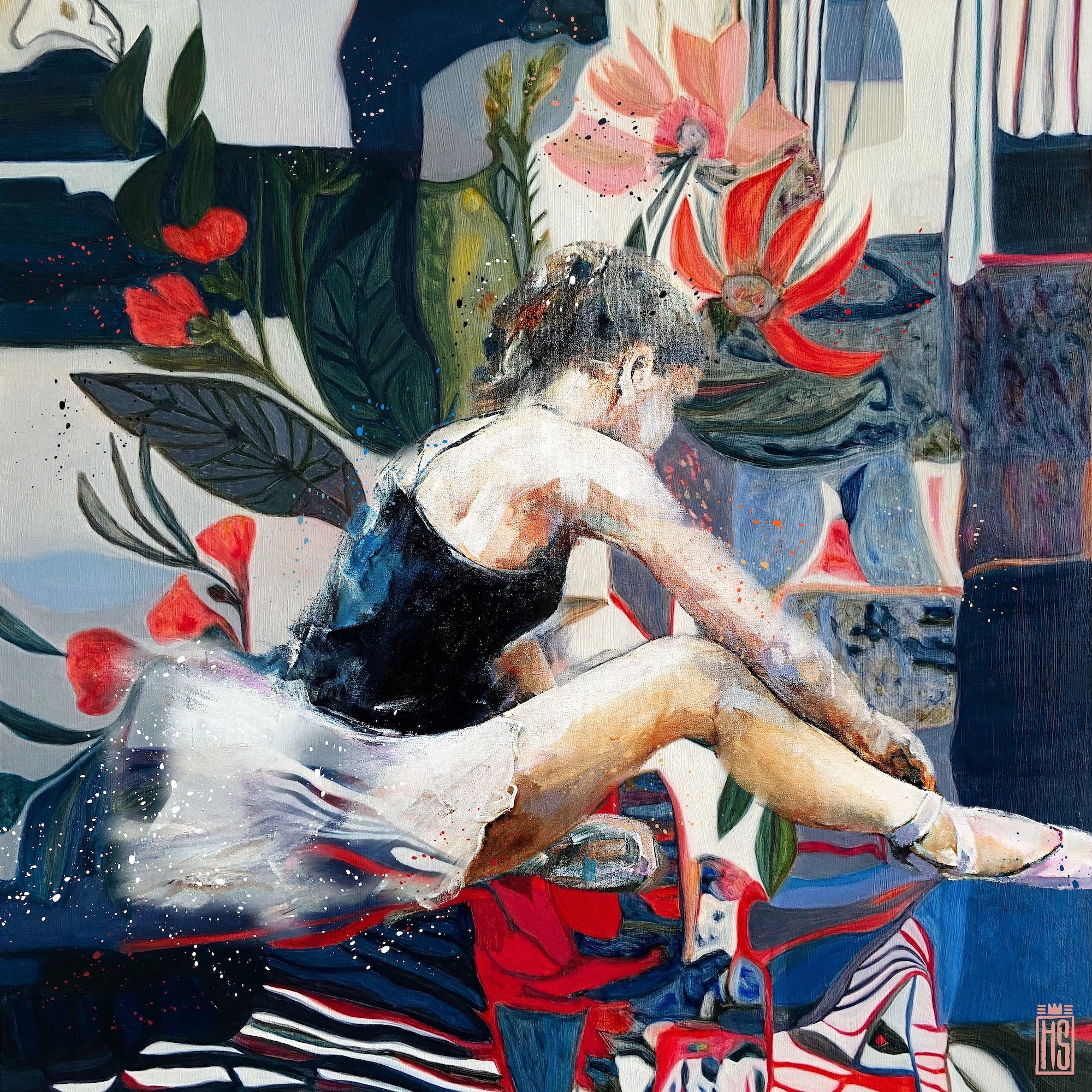 Forgotten Girl, 80x80cm, giclee af Helt Sort