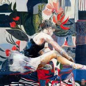 Forgotten Girl, 80x80cm, giclee af Helt Sort