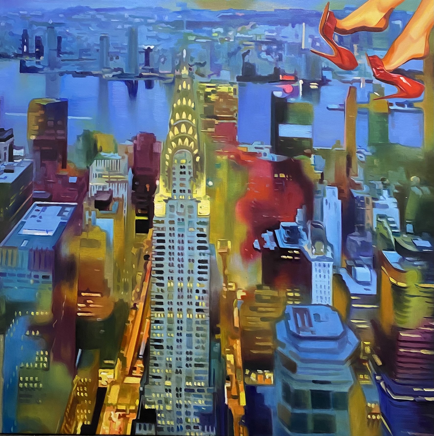 Hvis Gud var en Kvinde, maleri af Sarah Hi 100x100cm