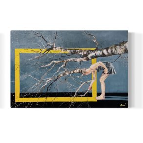 Forgrner sig ud over grnsen 150x100cm maleri Anne Mette Harkes