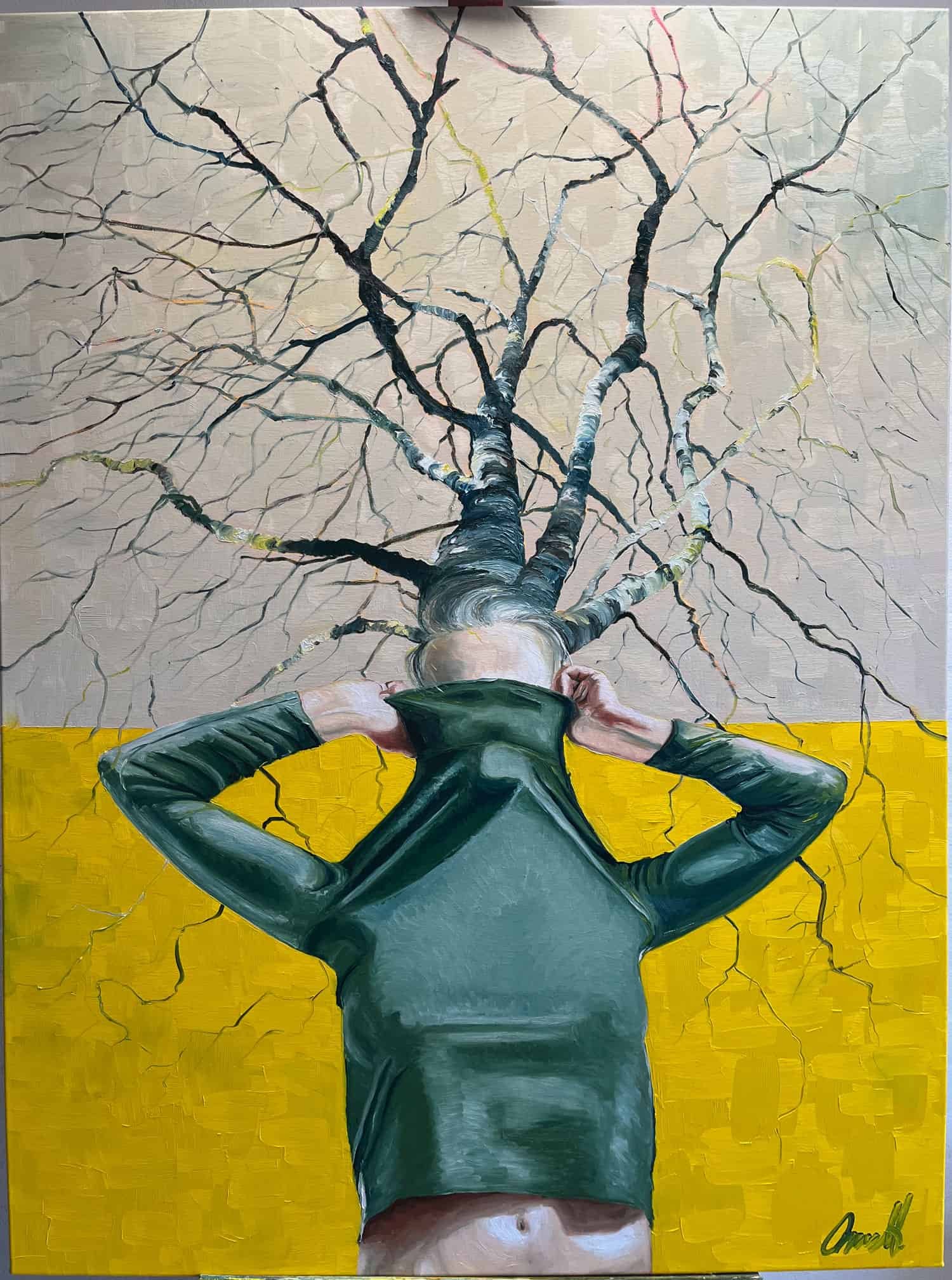 ...i rullekrave 90x120cm maleri af Anne Mette Harkes