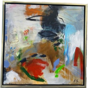 Abstrakt maleri 50x50cm af Hanne Srensen