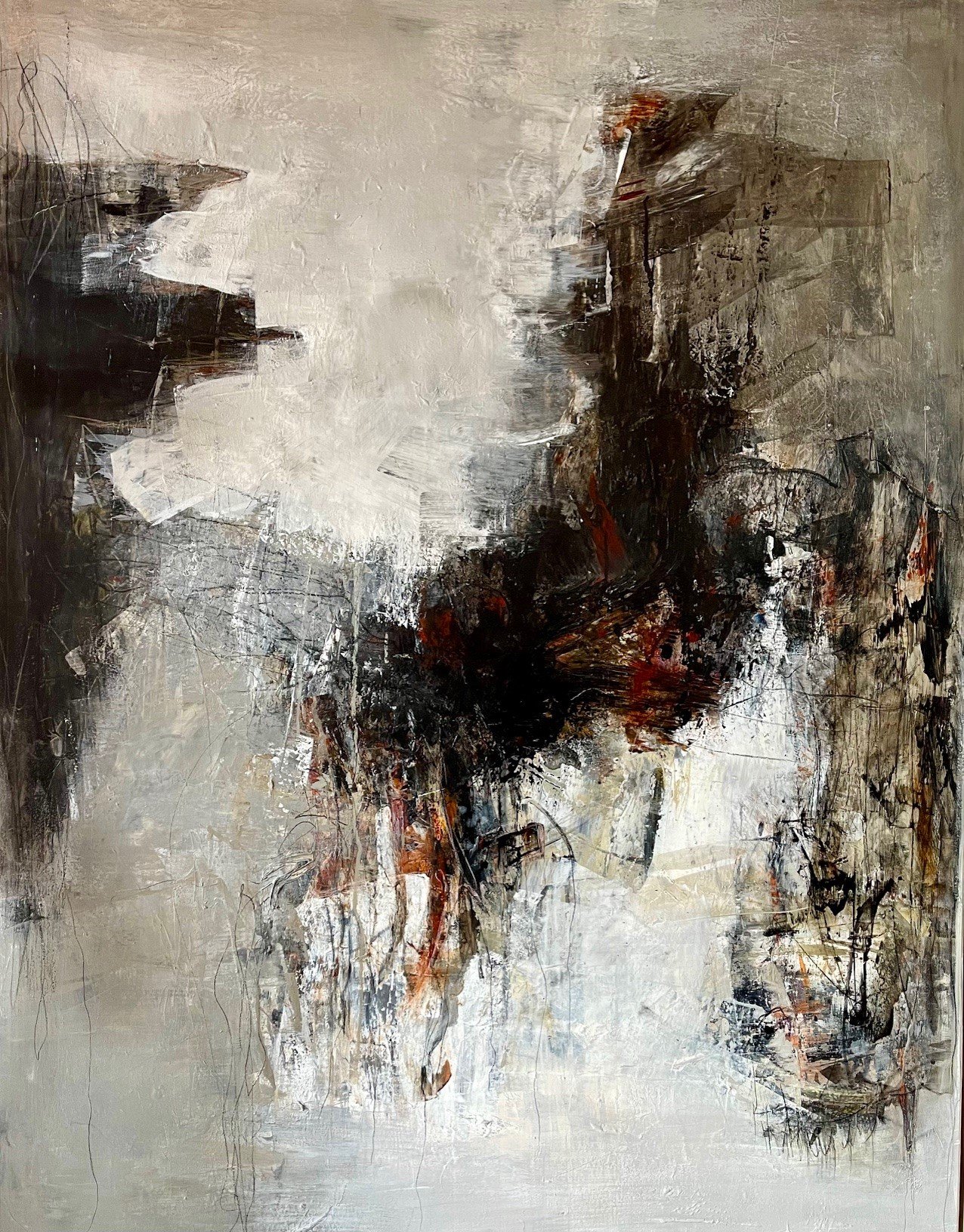 Susanne Gemmer 110x140cm abstrakt maleri
