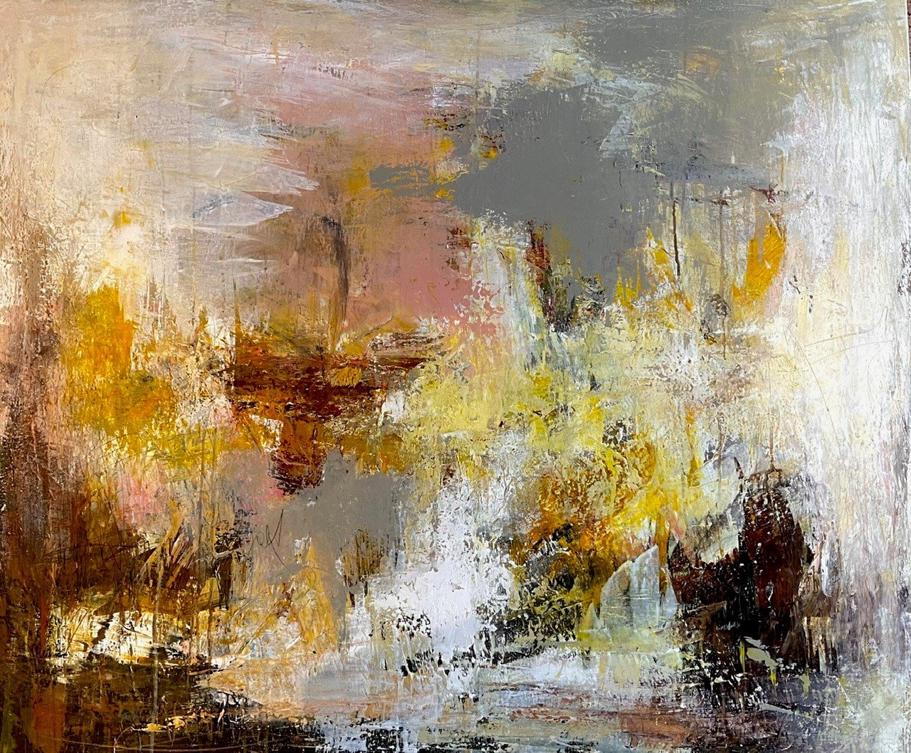 Susanne Gemmer 100x120cm abstrakt maleri
