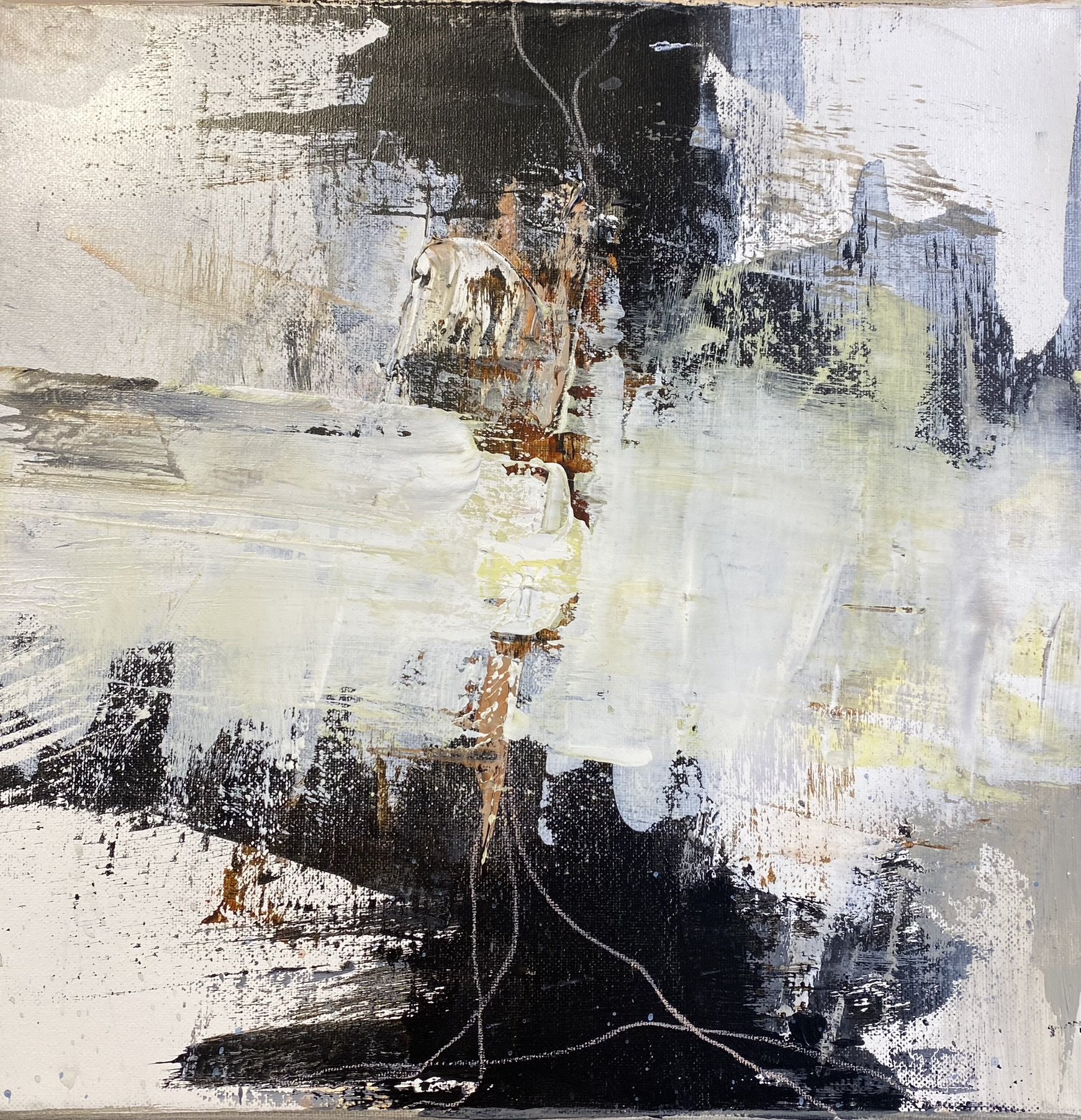Susanne Gemmer 30x30cm abstrakt maleri
