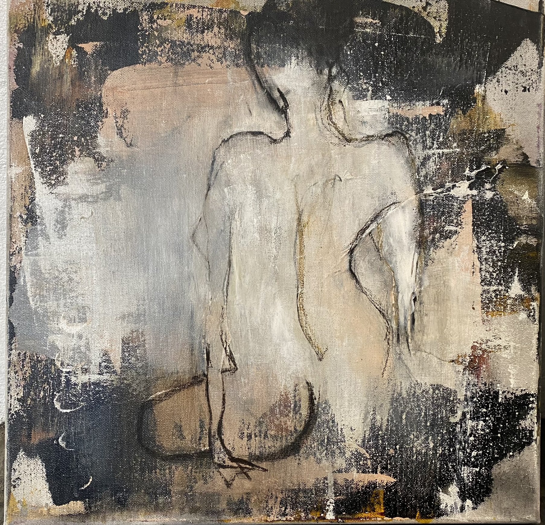 Susanne Gemmer 40x40cm maleri af ngen kvinde