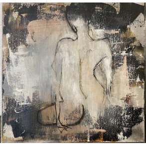 Susanne Gemmer 40x40cm maleri af n�gen kvinde