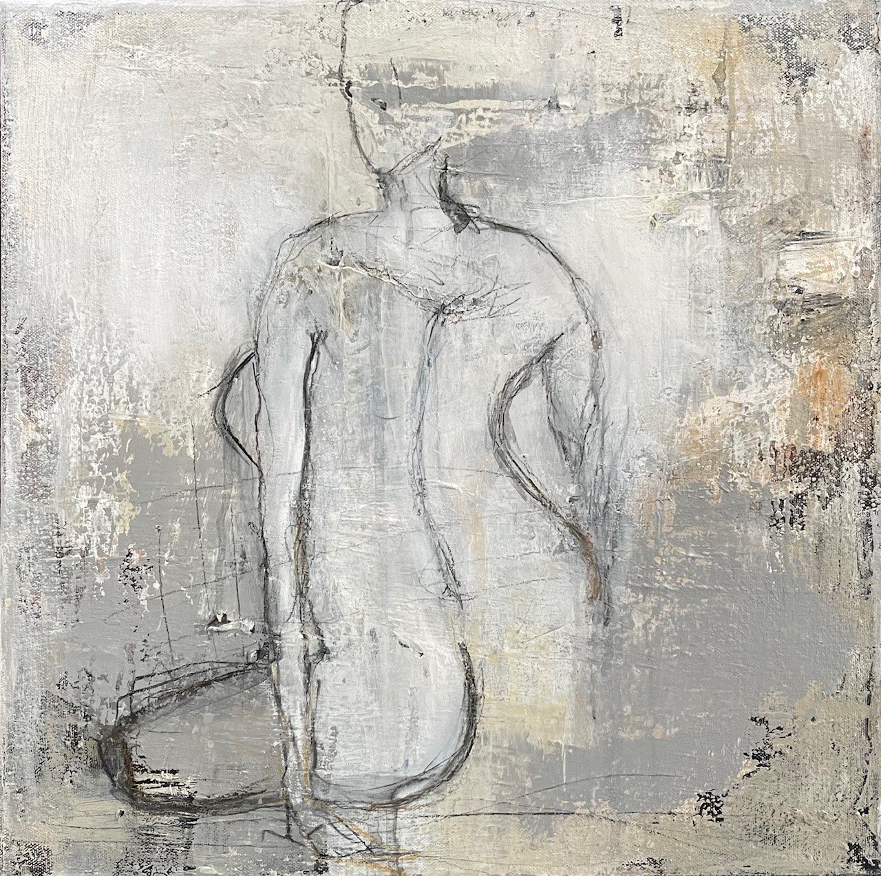 Susanne Gemmer 40x40cm maleri af ngen kvinde