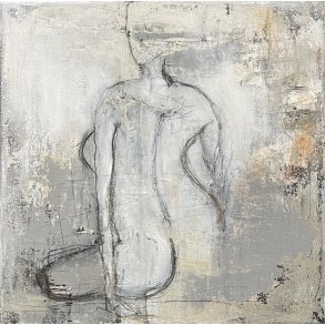 Susanne Gemmer 40x40cm maleri af n�gen kvinde