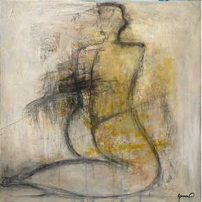 Susanne Gemmer 60x60cm abstrakt maleri