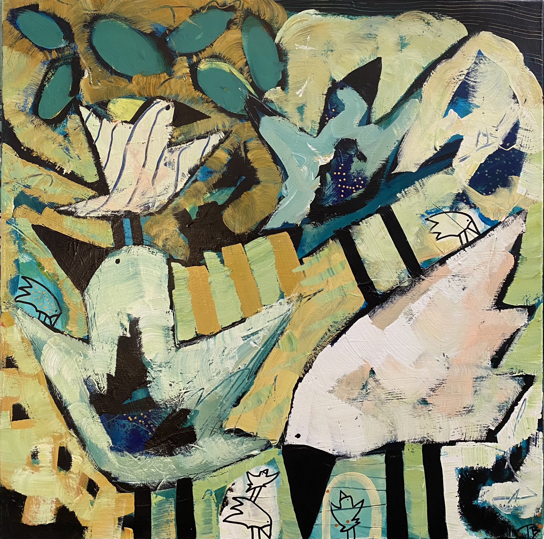Trine Birkenfeldt maleri 80x80cm