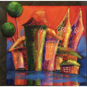 40x40cm 3D maleri af Jette Ladefoged