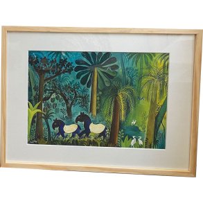 Hans Scherfig, plakat indrammet i fyrtrsramme 30x40cm