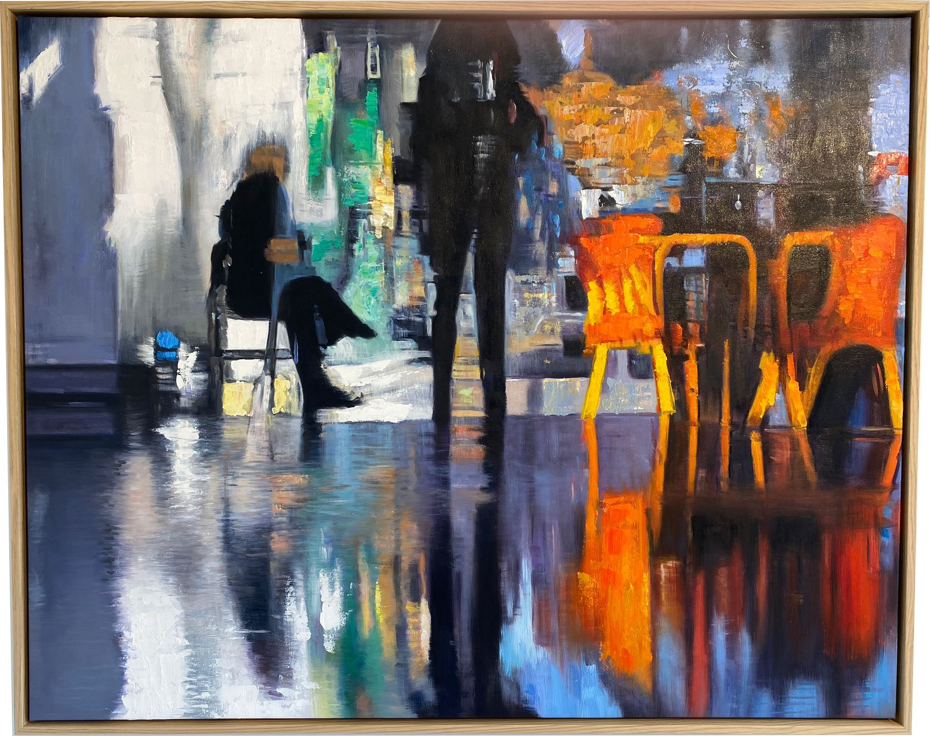 Cityscape 80x100 maleri af Sarah Hi