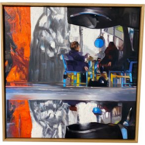 Cityscape 60x60 maleri af Sarah H�i