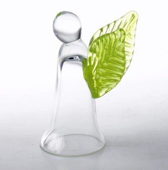 Mundblst glas, snapseengel - farve Lime af Dansk Glaskunst