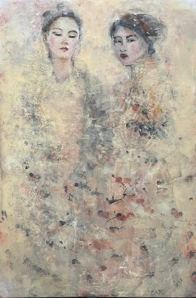 Jette Kirkeby 120x90cm maleri af kvinder
