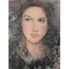 Jette Kirkeby 80x60cm maleri af kvinde