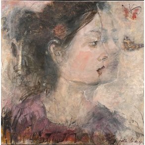 Jette Kirkeby 50x50cm maleri af kvinder