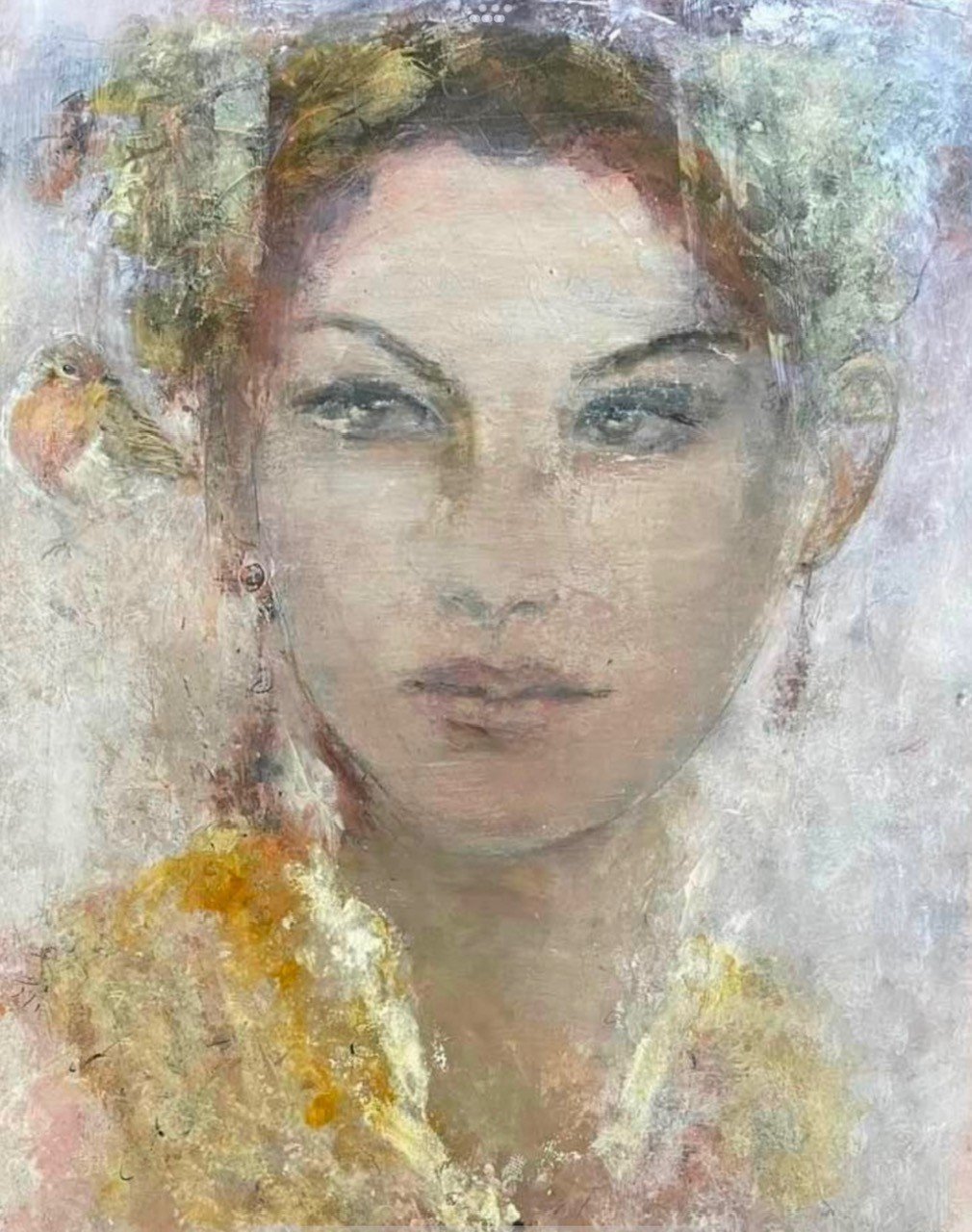 Jette Kirkeby 80x60cm maleri af kvinde