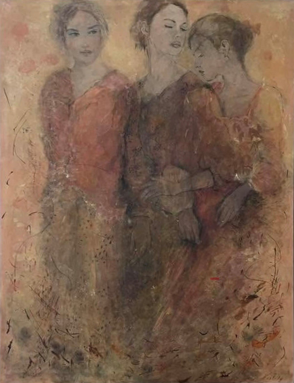 Jette Kirkeby 89x116cm maleri af kvinde
