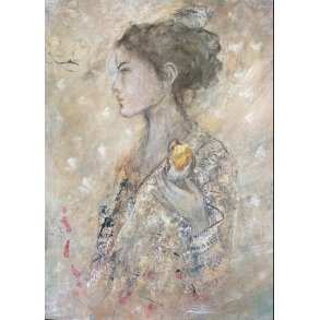 Jette Kirkeby 80x60cm maleri af kvinde