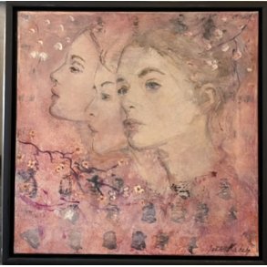 Jette Kirkeby 50x50cm maleri af kvinder