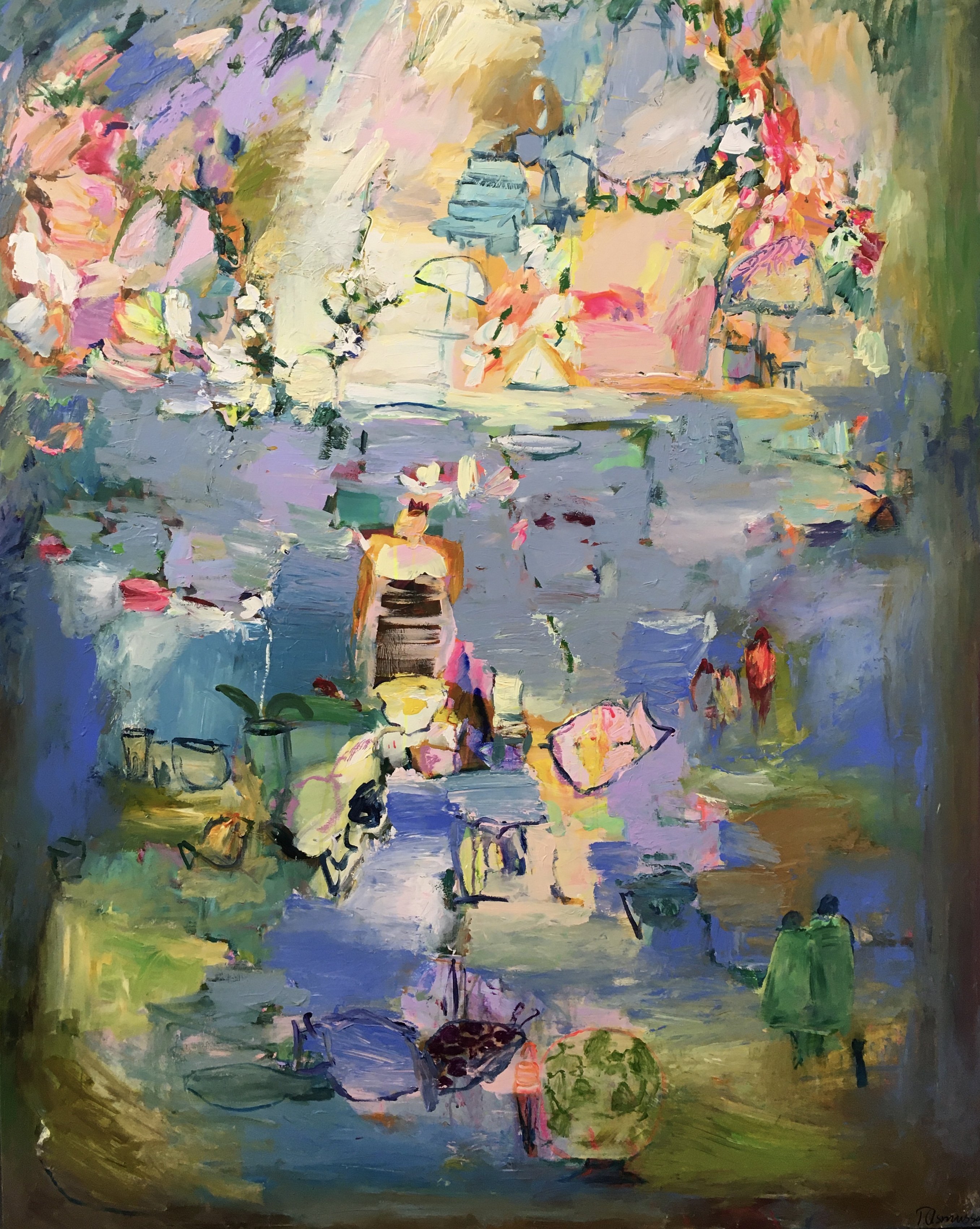 Prinsesse i sit eget paradis, maleri 150x120cm af Tina Asmussen