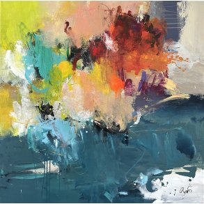 Fragments,100x100cm maleri  af Jesper Srensen