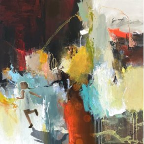 Lucky,100x100cm maleri  af Jesper Srensen