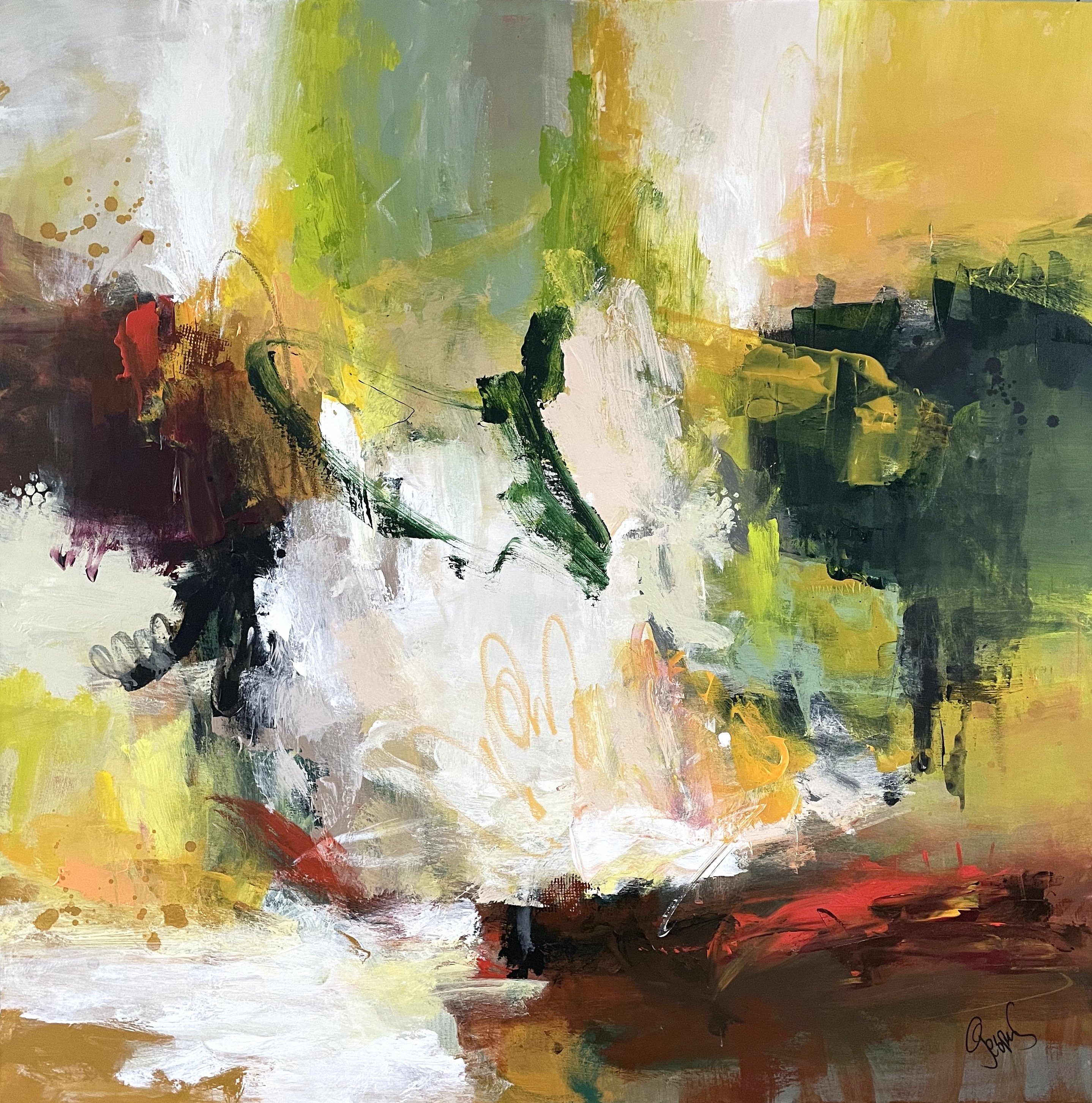 Into the spotlight 100x100cm maleri  af Jesper Srensen