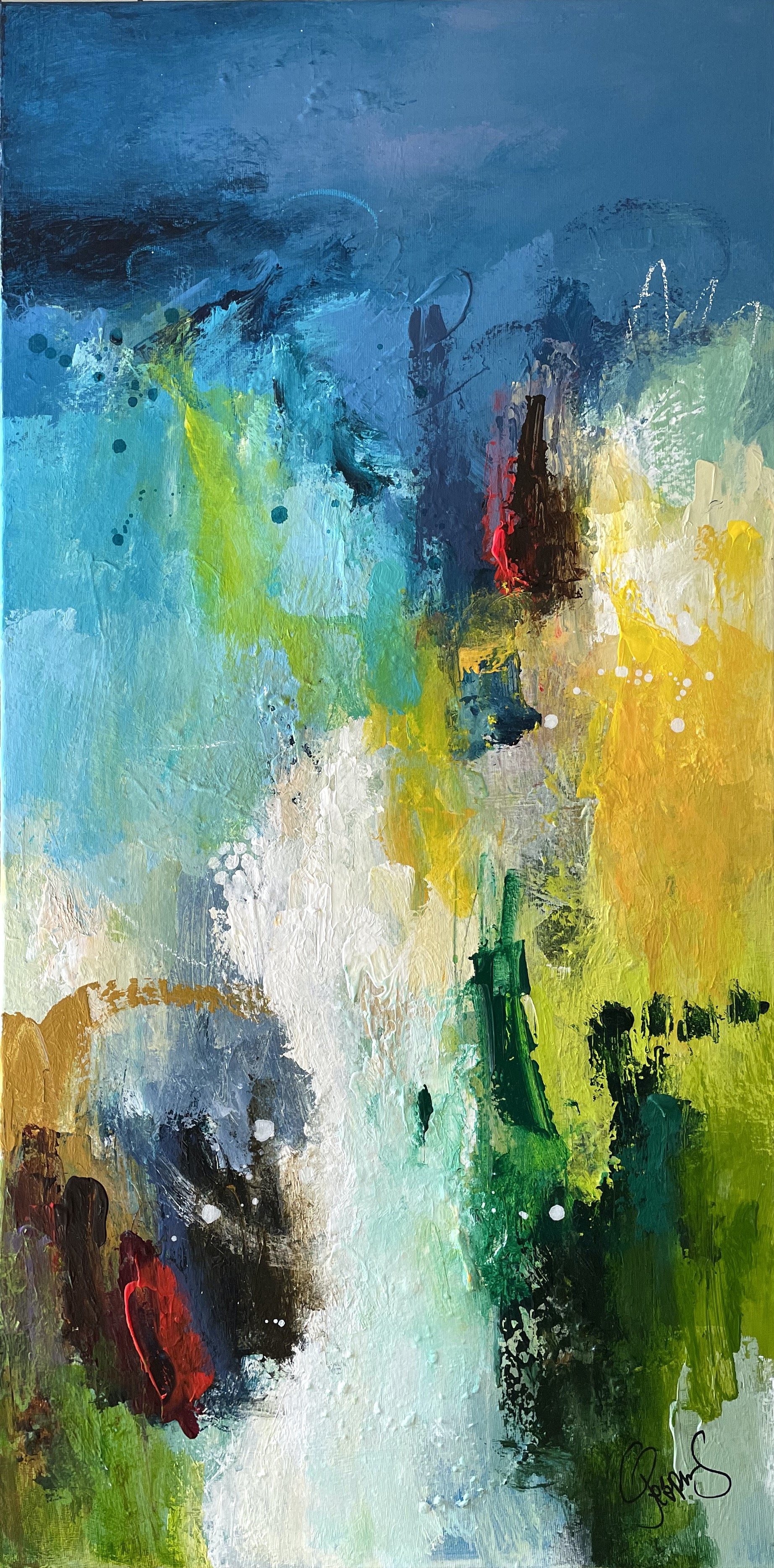 God bibrations 100x50cm maleri  af Jesper Srensen