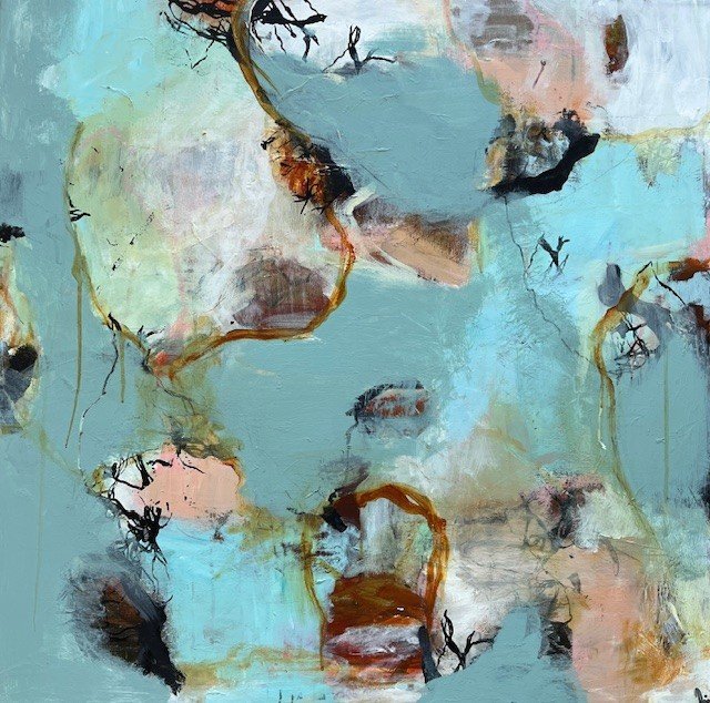 Rie Brdsgaard maleri 80x80cm