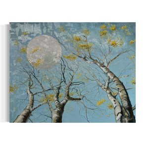 Lyse Birke 150x120cm maleri af Anne Mette Harkes