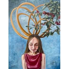 Cofee Lover 90x120cm maleri af Anne Mette Harkes