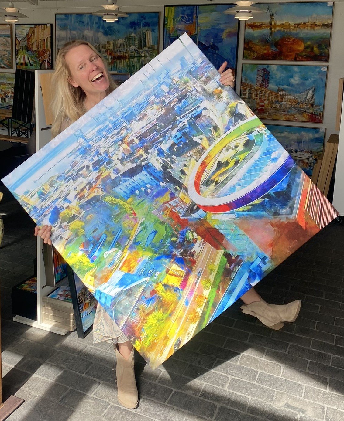 Aarhus set fra Himlen, Giclee 100x100cm