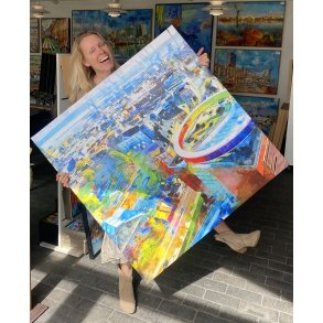 Aarhus set fra Himlen, Giclee 100x100cm