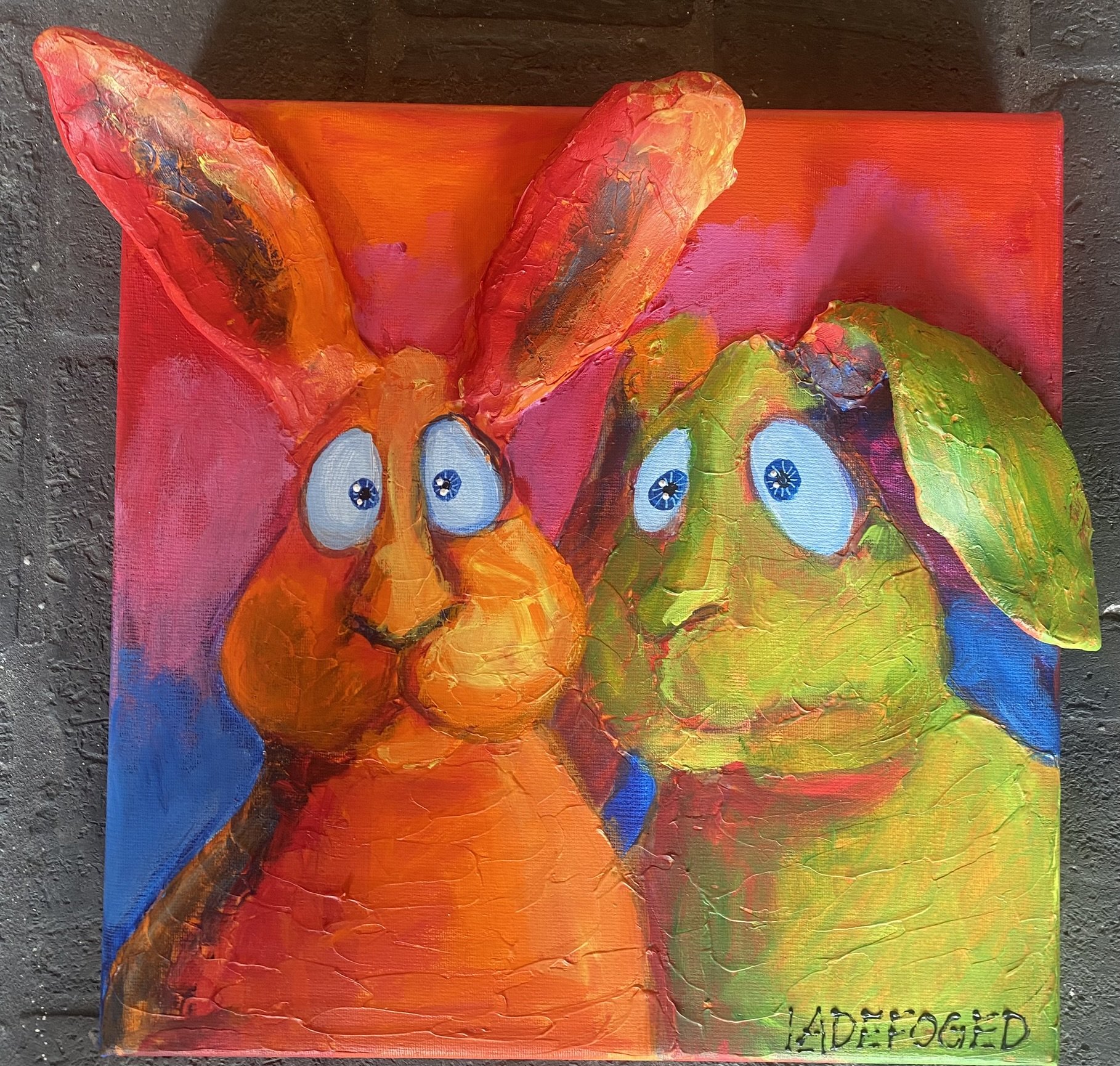 30x30cm 3D maleri af Jette Ladefoged