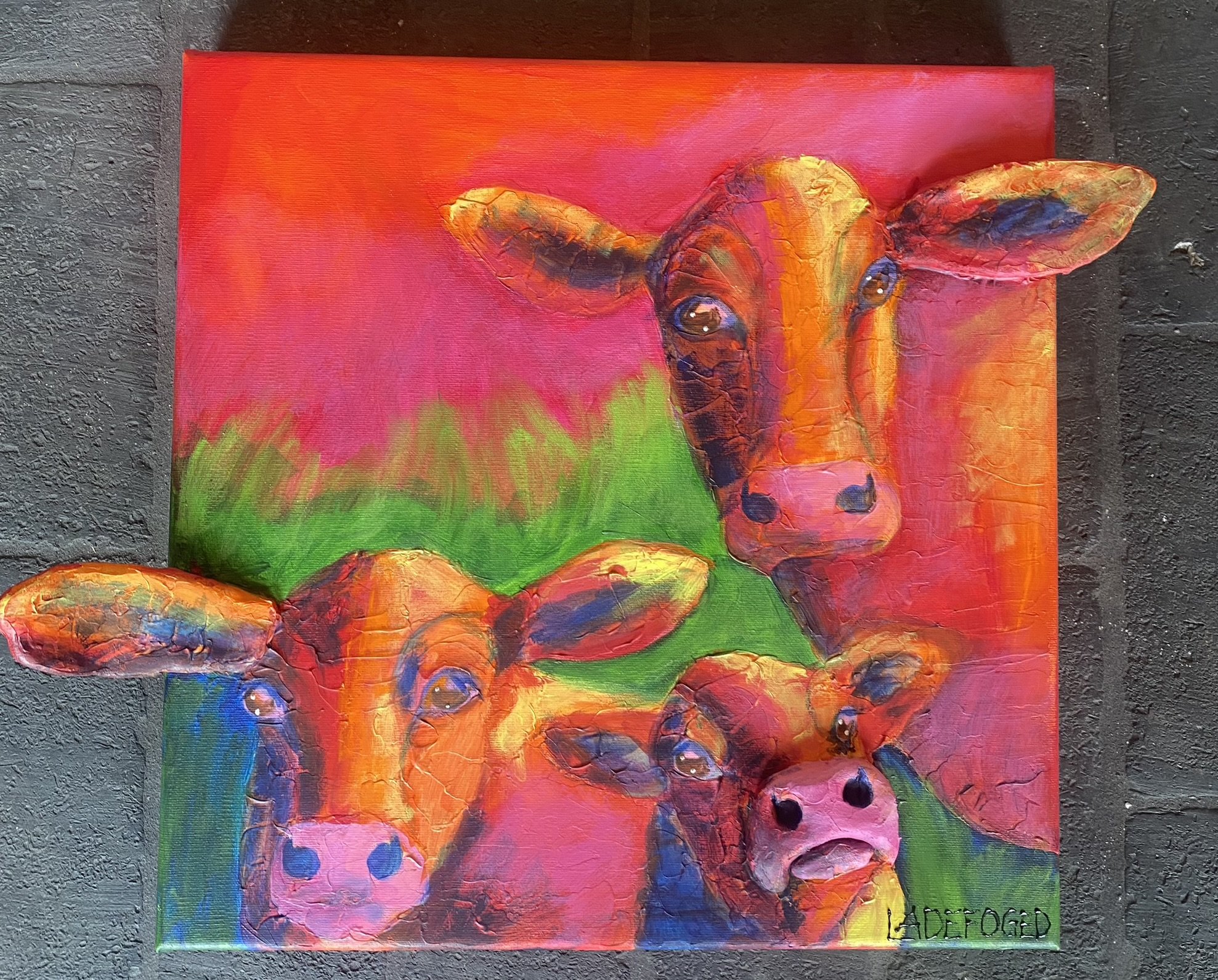 40x40cm 3D maleri af Jette Ladefoged