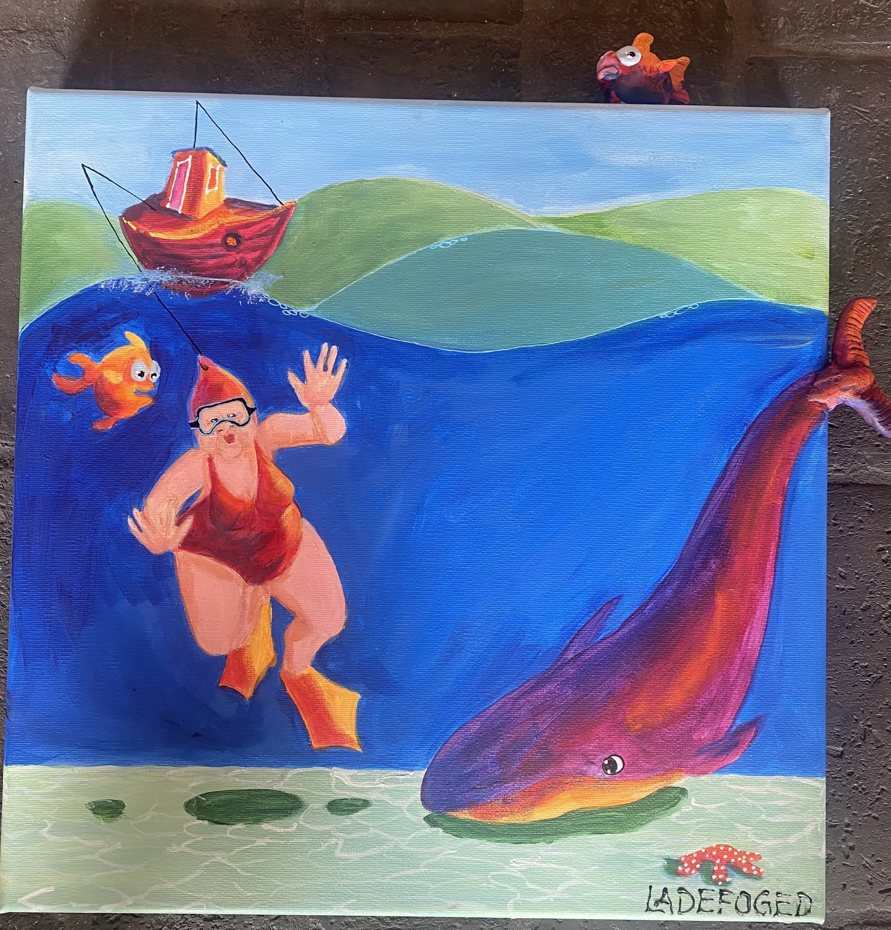 40x40cm 3D maleri af Jette Ladefoged