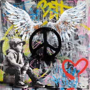 Chase your Dreams, 80x80cm, giclee af Helt Sort