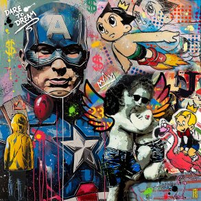 Dare to Dream, 80x80cm, giclee af Helt Sort