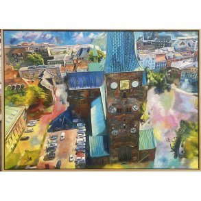 Domkirken Aarhus, oliemaleri 80x110cm af Sarah H�i