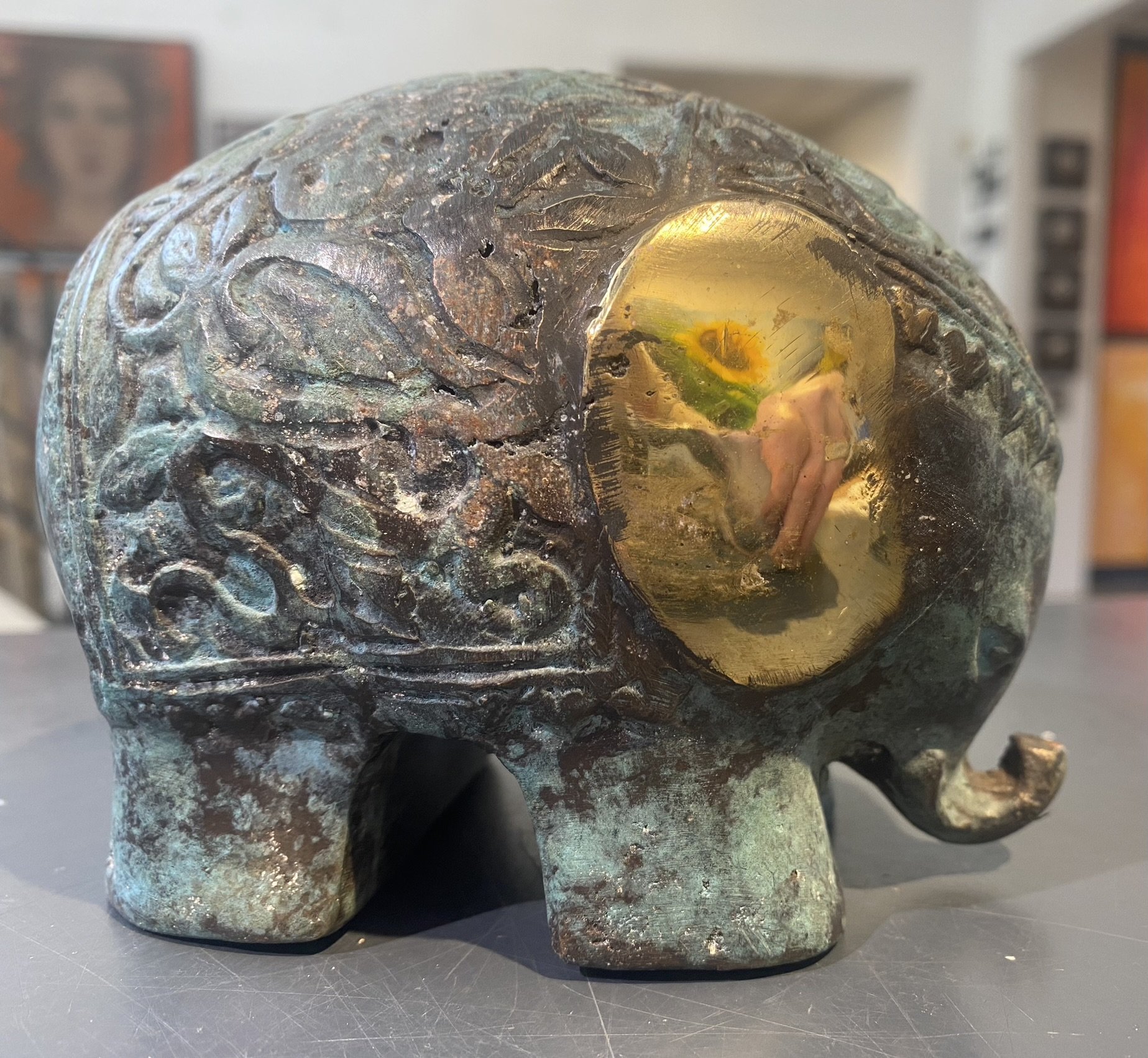 Elefant skulptur i bronze af Timor Antik