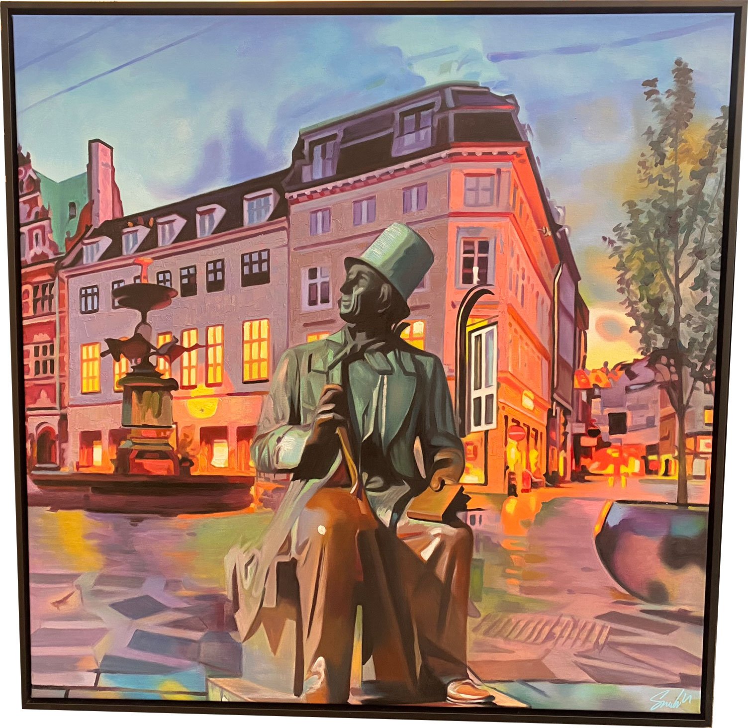 H.C. Andersen maleri 100x100cm af Sarah Hi