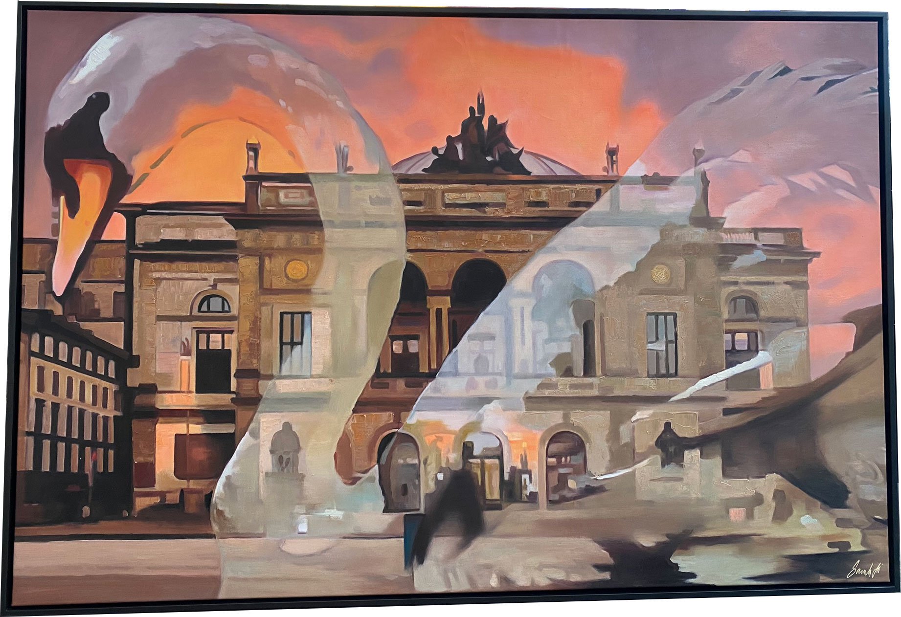 Det Kongelige Teater maleri 100x150cm af Sarah Hi