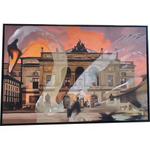 Det Kongelige Teater maleri 100x150cm af Sarah H�i