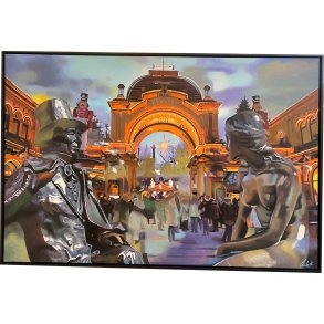 H.C. Andersen med Havfrue maleri 100x150cm af Sarah H�i
