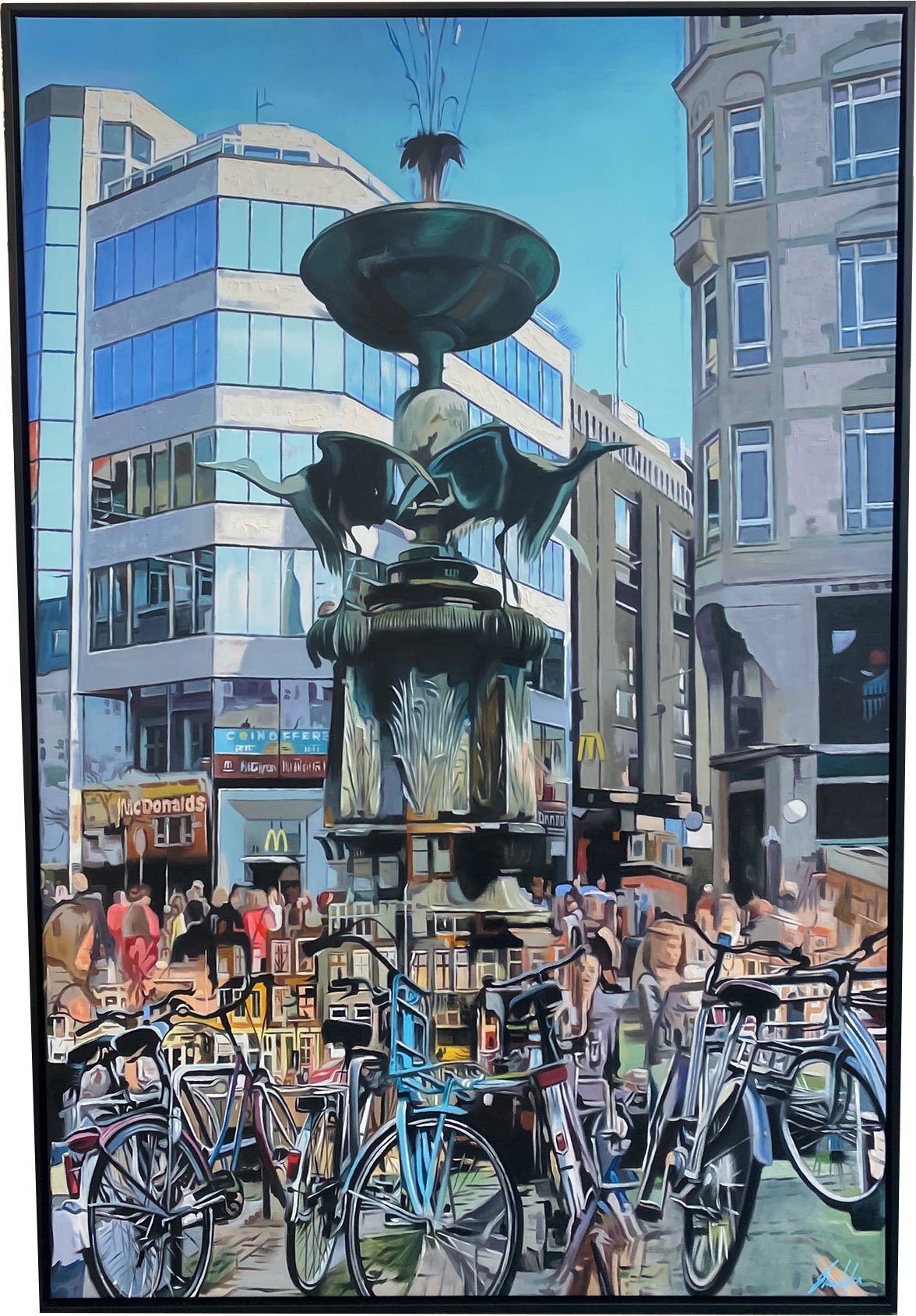 Storkespringvandet maleri 100x150cm af Sarah Hi